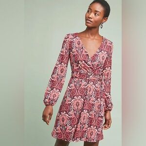 Maeve by Anthropologie long sleeve Paisely Dress